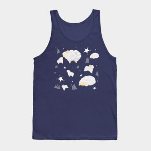 Sheeps in Blue Tank Top